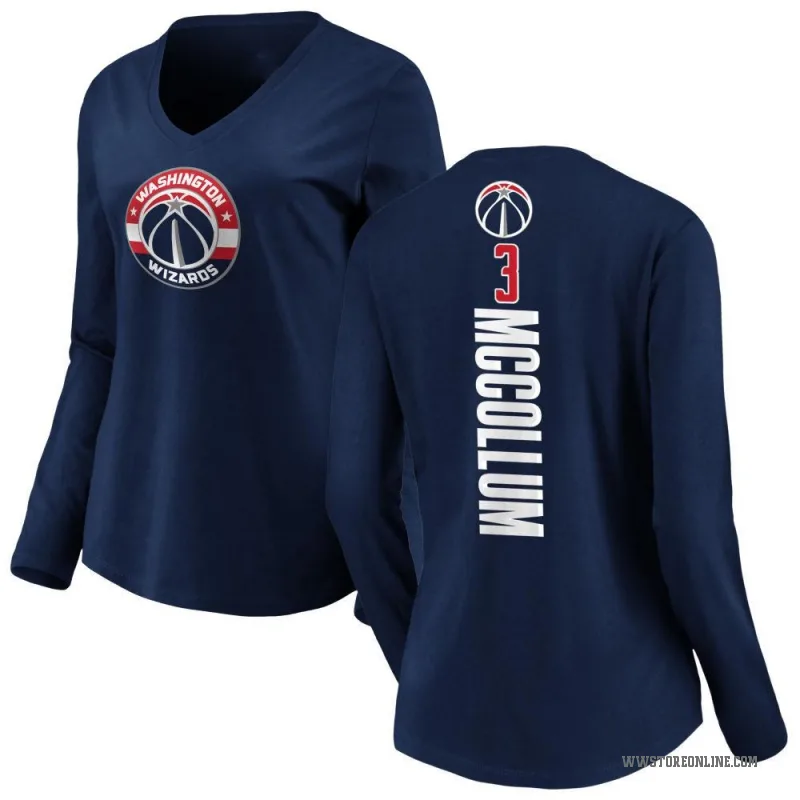 CJ McCollum Women's Navy Washington Wizards Backer Long Sleeve T-Shirt