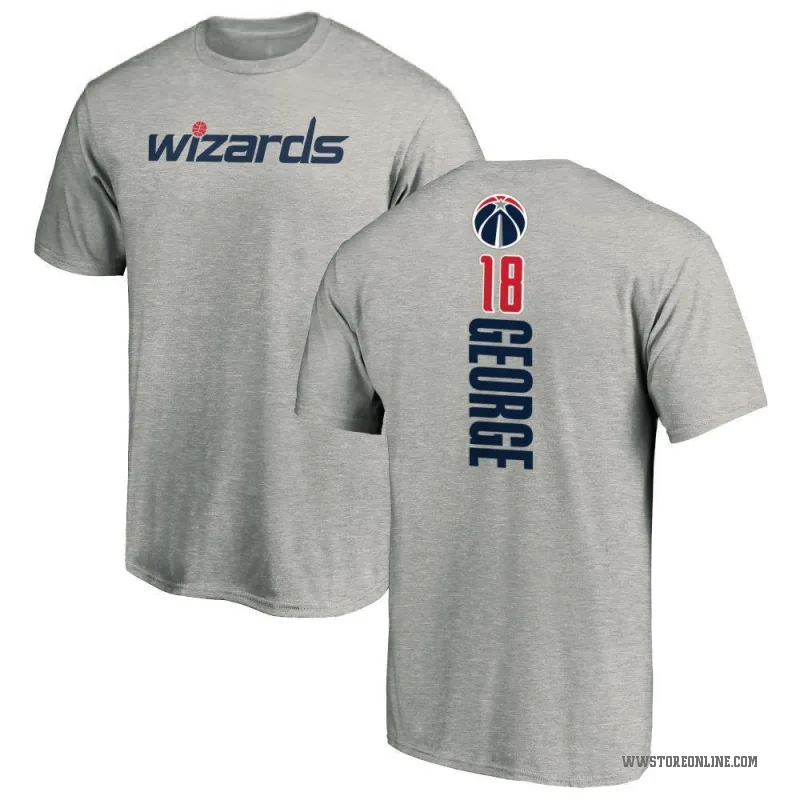Kyshawn George Men's Washington Wizards Ash Backer T-Shirt