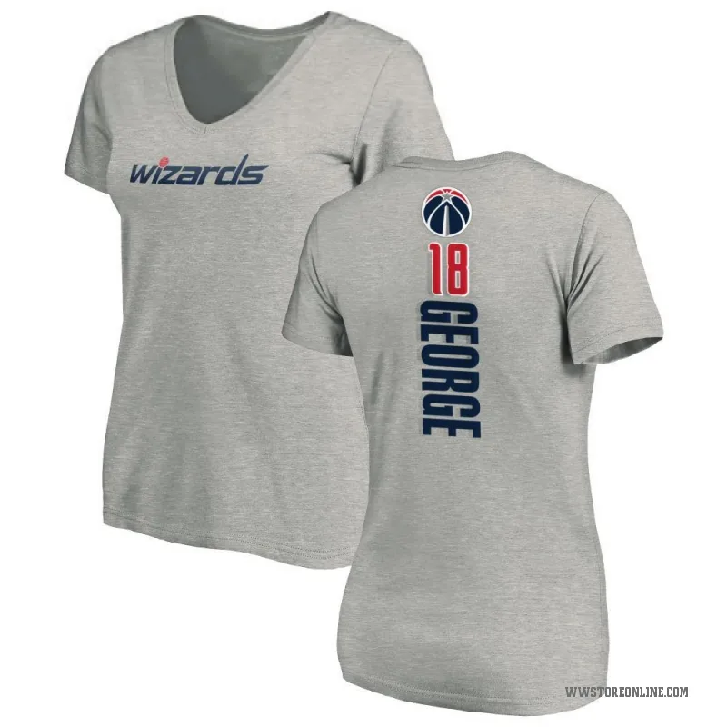 Kyshawn George Women's Washington Wizards Ash Backer T-Shirt
