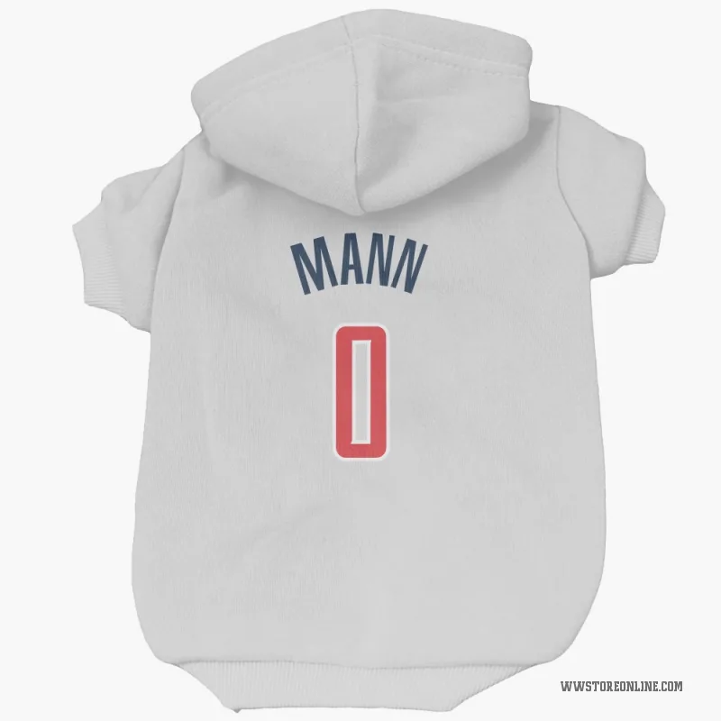 Tre Mann  White Washington Wizards  Cat & Dog Pet Hoodie