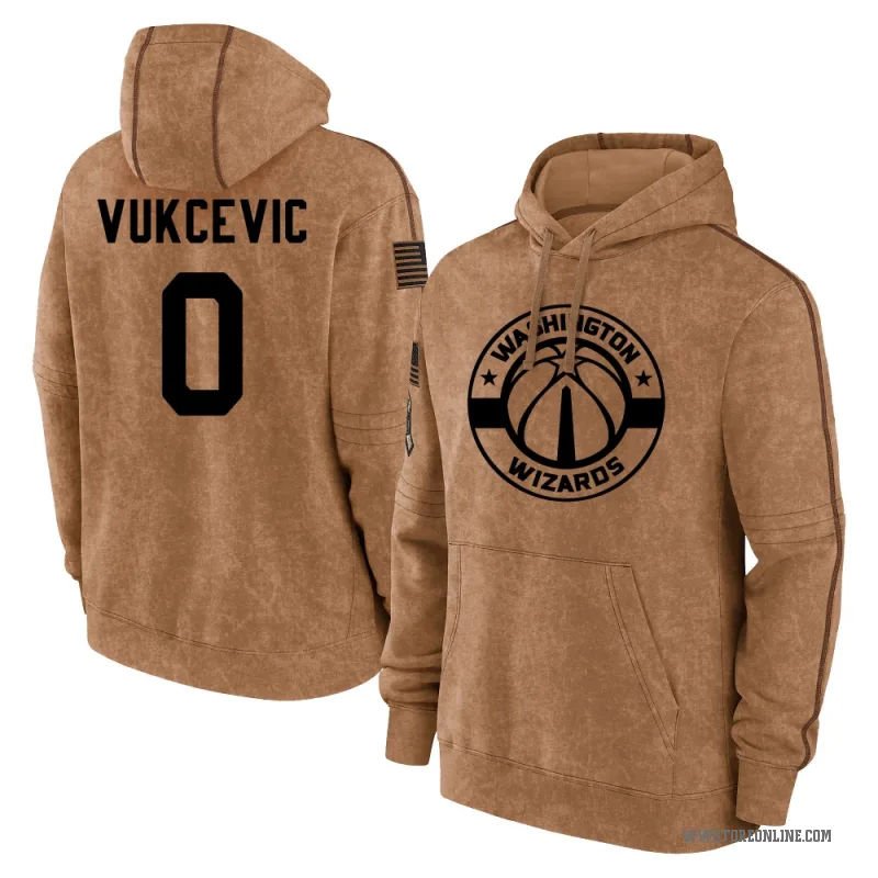 Tristan Vukcevic Men's Brown Washington Wizards 2023 Salute to Service Club Pullover Hoodie
