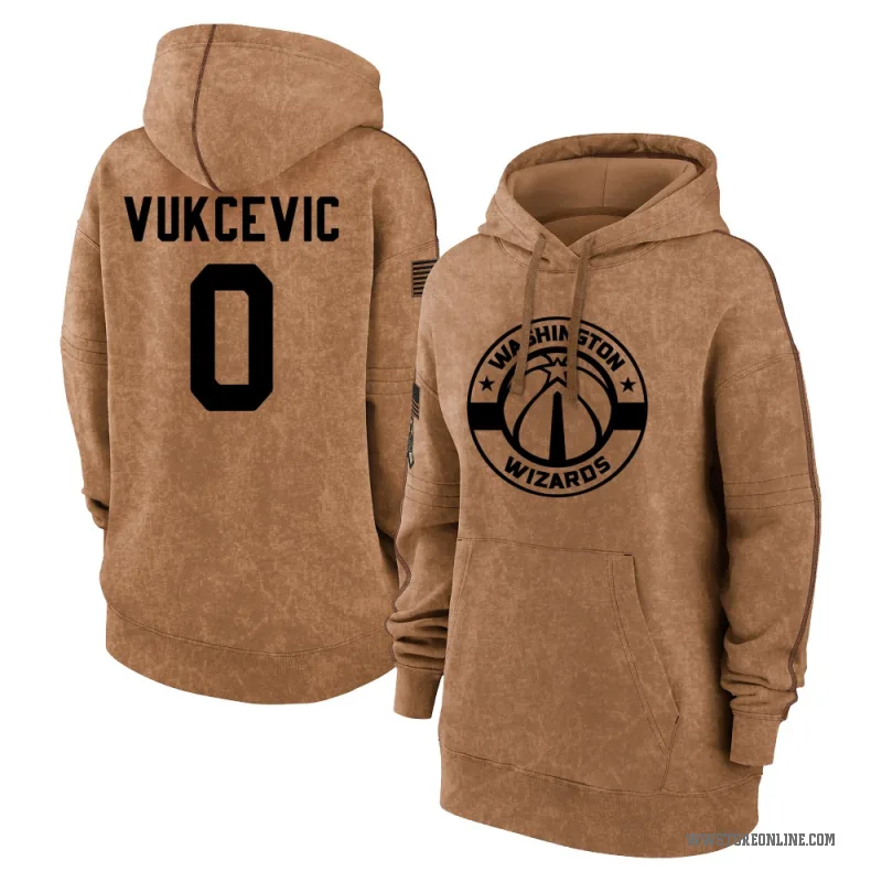 Tristan Vukcevic Women's Brown Washington Wizards 2023 Salute to Service Pullover Hoodie